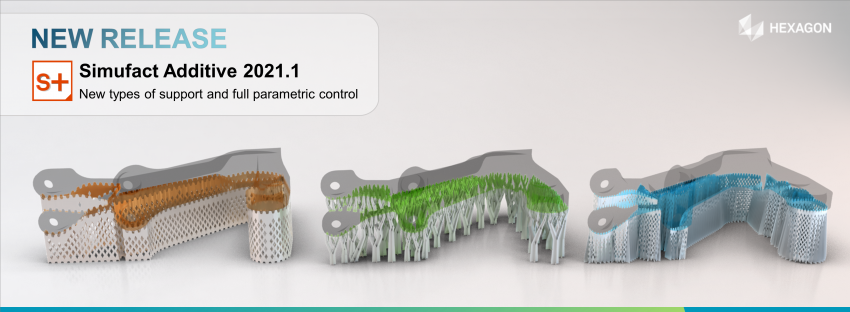 New version of Simufact Additive 2021.1 with new supports and full parametric control